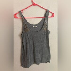 American Eagle Y2K Beaded Tank Top Size Small Gray